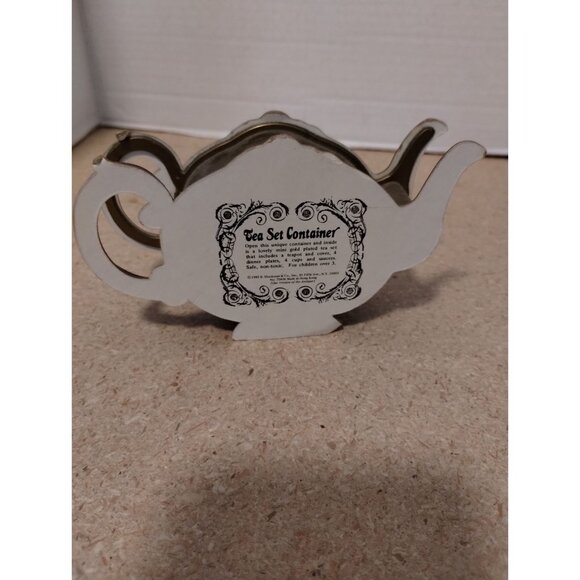 B Shackman 1982 Miniature Teapot-Shaped Tea Set Container With Accessories For D - Picture 2 of 5
